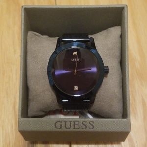 GUESS Iconic Blue Mesh Diamond Watch